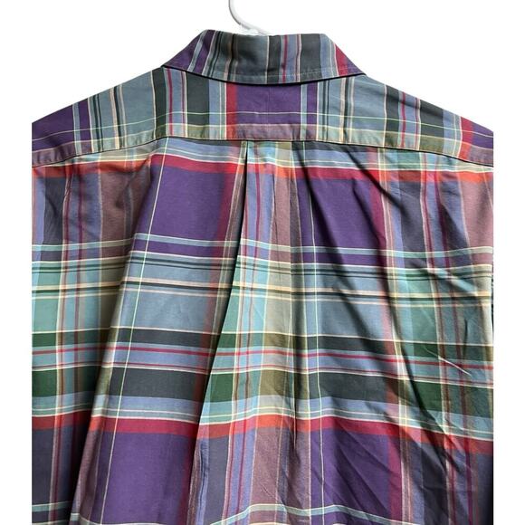 Ralph Lauren Classic Fit Purple Green Plaid Medium Men's Button Up - Picture 8 of 9